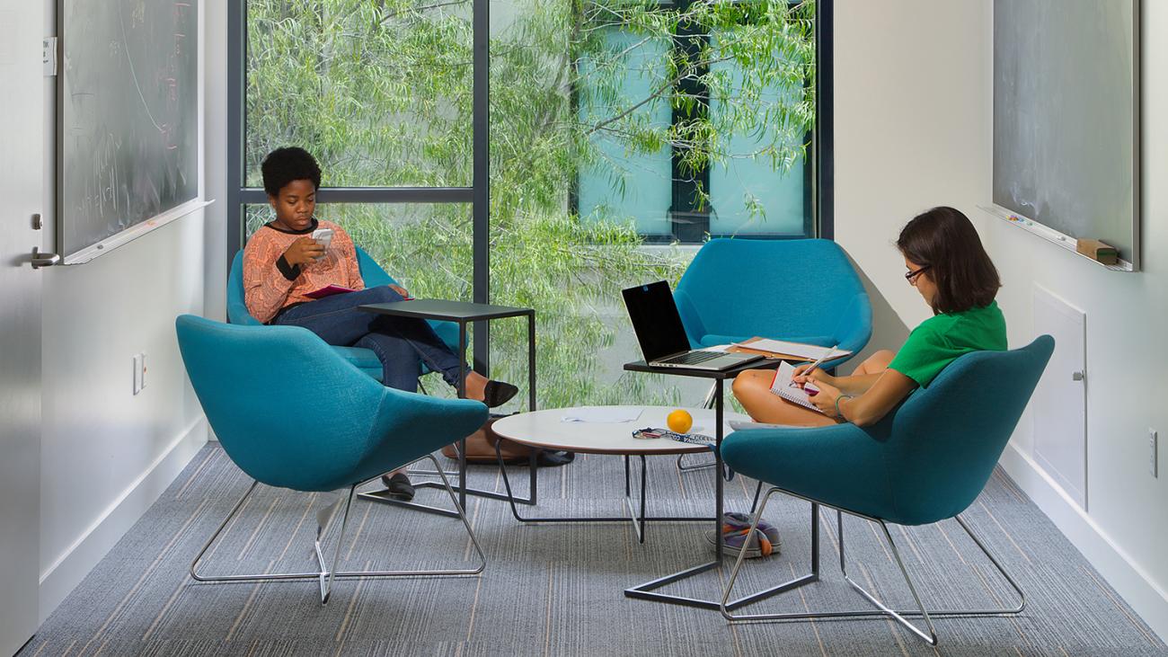 Students Studying in Andrew Science Hall