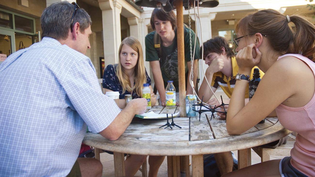 Study session at the Campus Center with Professor Dan O’Leary